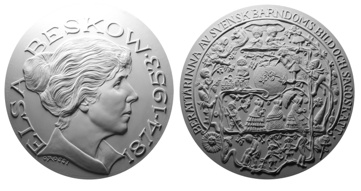 R. V. di modelli in gesso per la realizzazione di medaglie coniate in bronzo e oro Elsa Beskow Committente: ditta privata dell’Olanda-2013